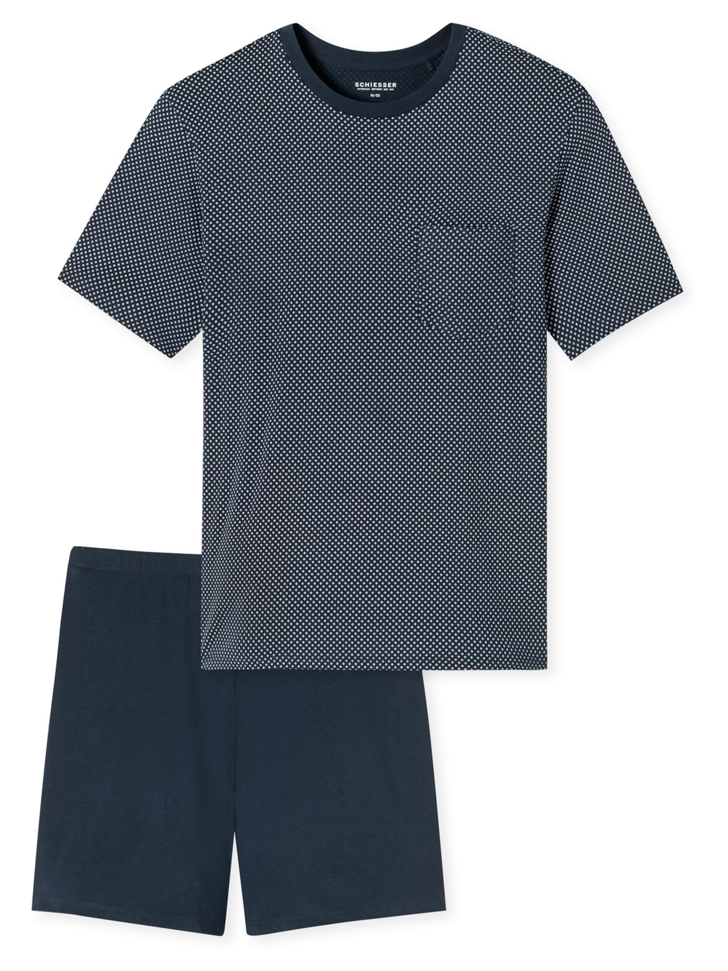 SCHIESSER Pajama short 'Comfort Essentials' in Blue: front