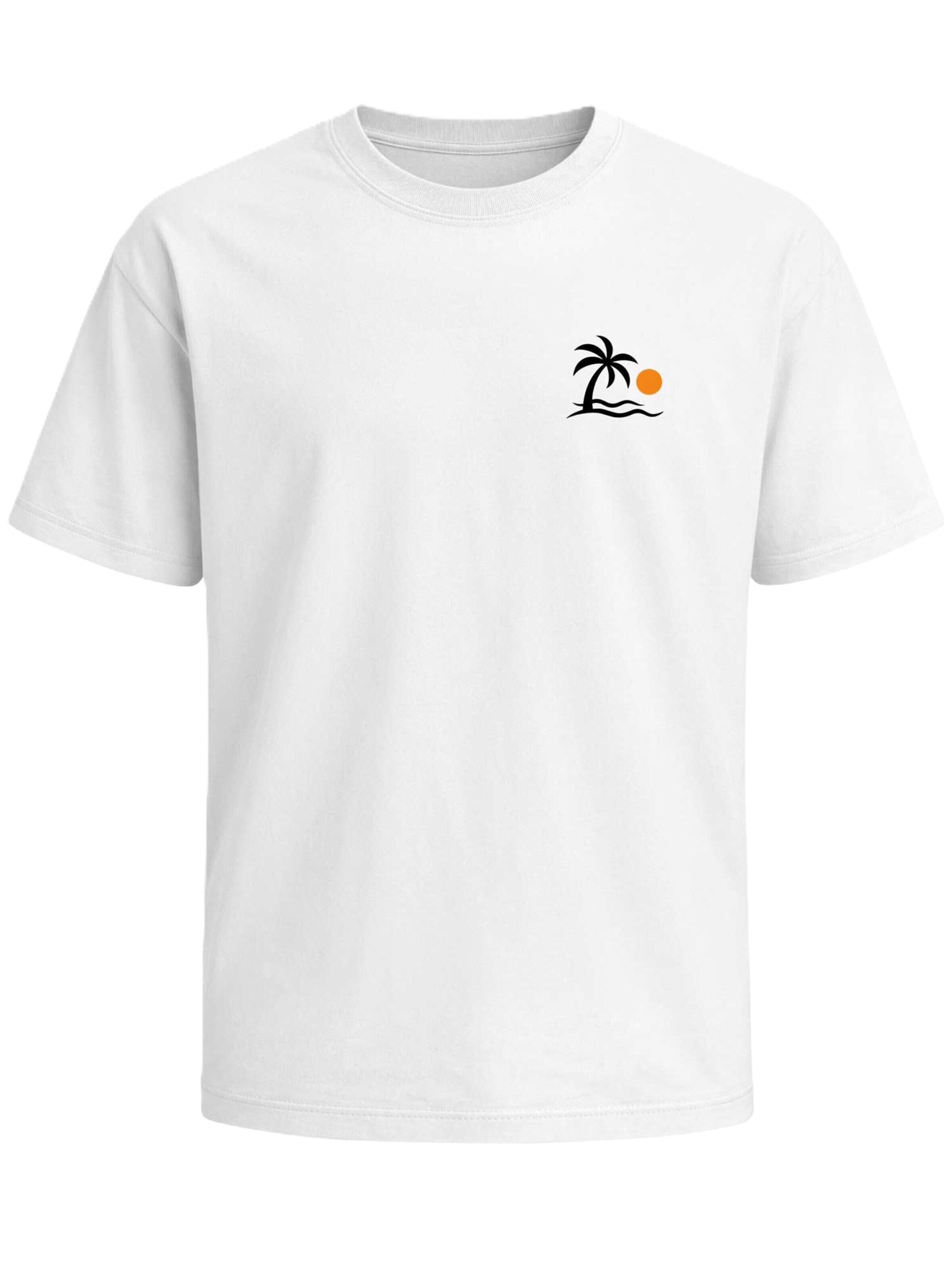 Neverless Shirt 'Palme' in Weiß: Vorderseite