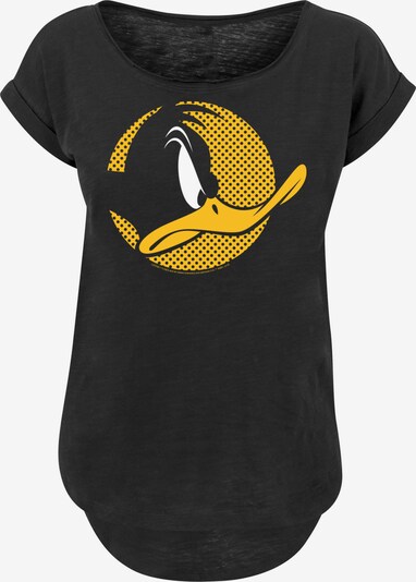 F4NT4STIC Shirt 'Looney Tunes Daffy Duck Dotted Cartoon' in de kleur Curry / Zwart / Wit, Productweergave