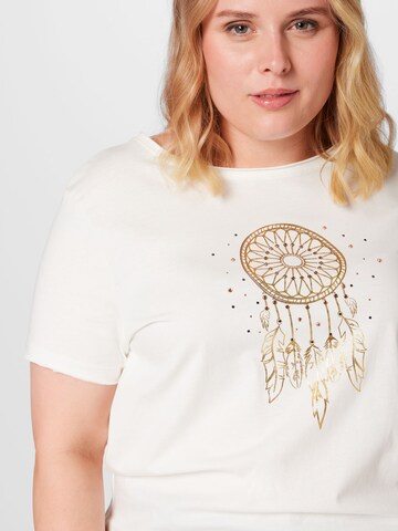 ONLY Carmakoma T-Shirt 'FEATHER' in Weiß
