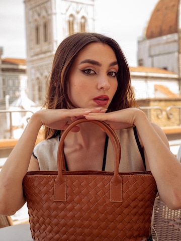 SARA BY JG Handtas 'L'intrecciata' in Bruin: voorkant
