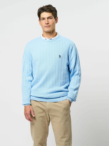 Pull-over 'Mads' U.S. POLO ASSN. en bleu : devant