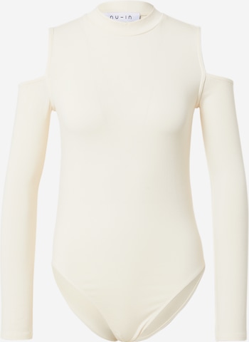 NU-IN Shirt Bodysuit in Beige: front