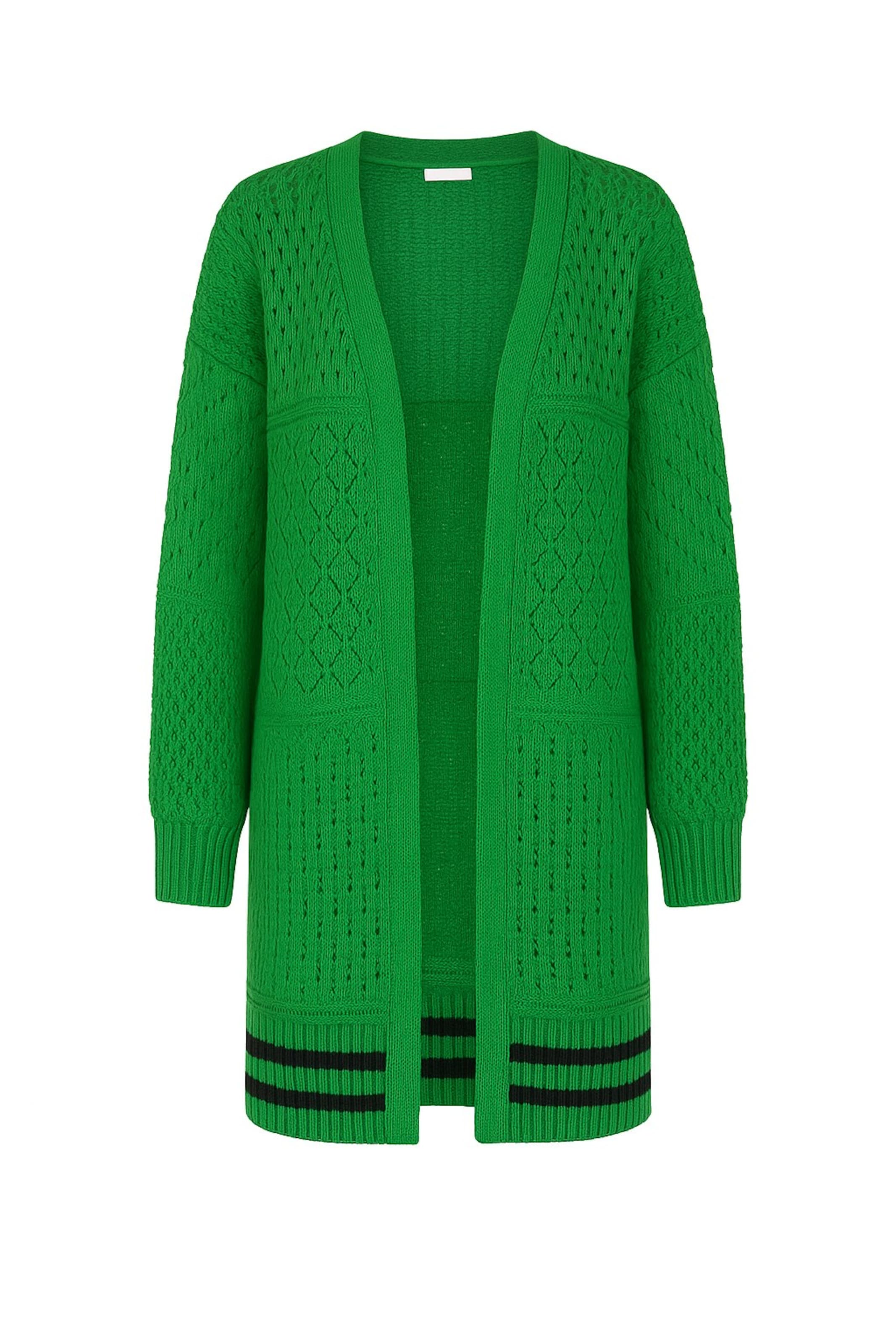 Stil Diva Strickjacke in grün / schwarz, Produktansicht