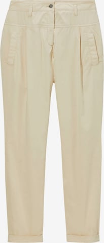 MADELEINE Pleat-Front Pants in Beige: front
