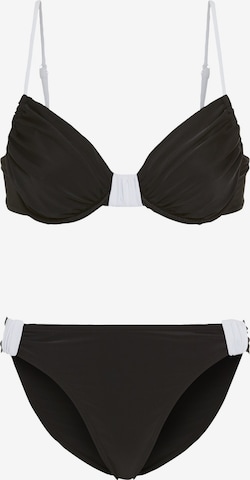juoda LSCN by LASCANA Marškinėliai Bikinis: priekis
