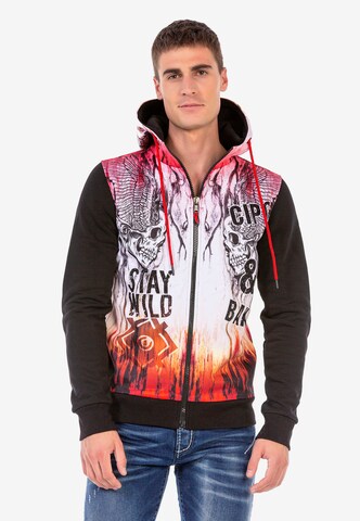 Veste de survêtement CIPO & BAXX en noir : devant