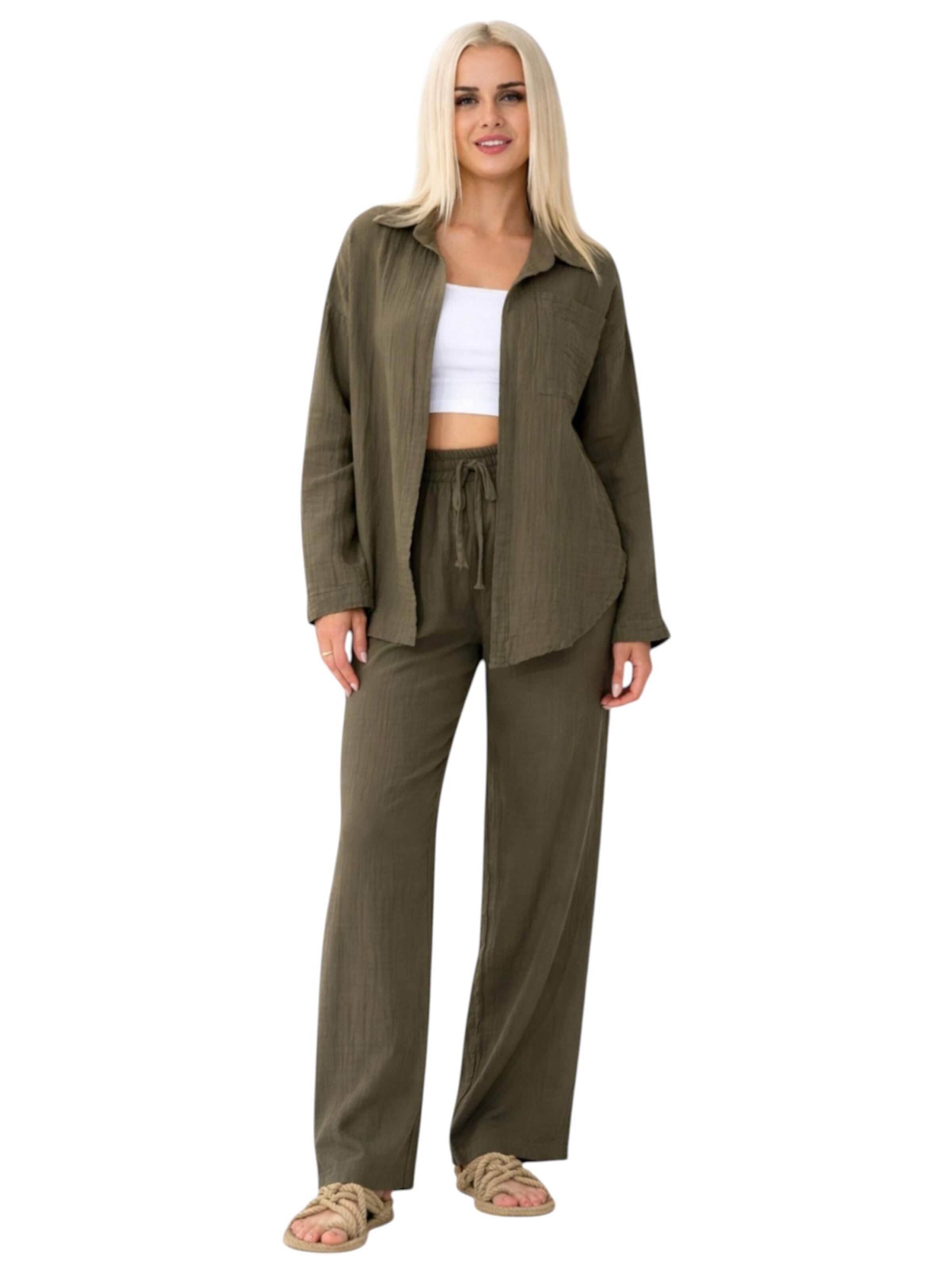 WENOR - Blusa 'NALYA' en verde: frente