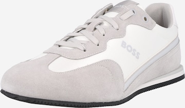 BOSS Black Sneakers in White: front