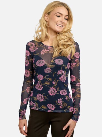 Liberte Essentiel T-shirt ' MESH ' in Blau: Vorderseite