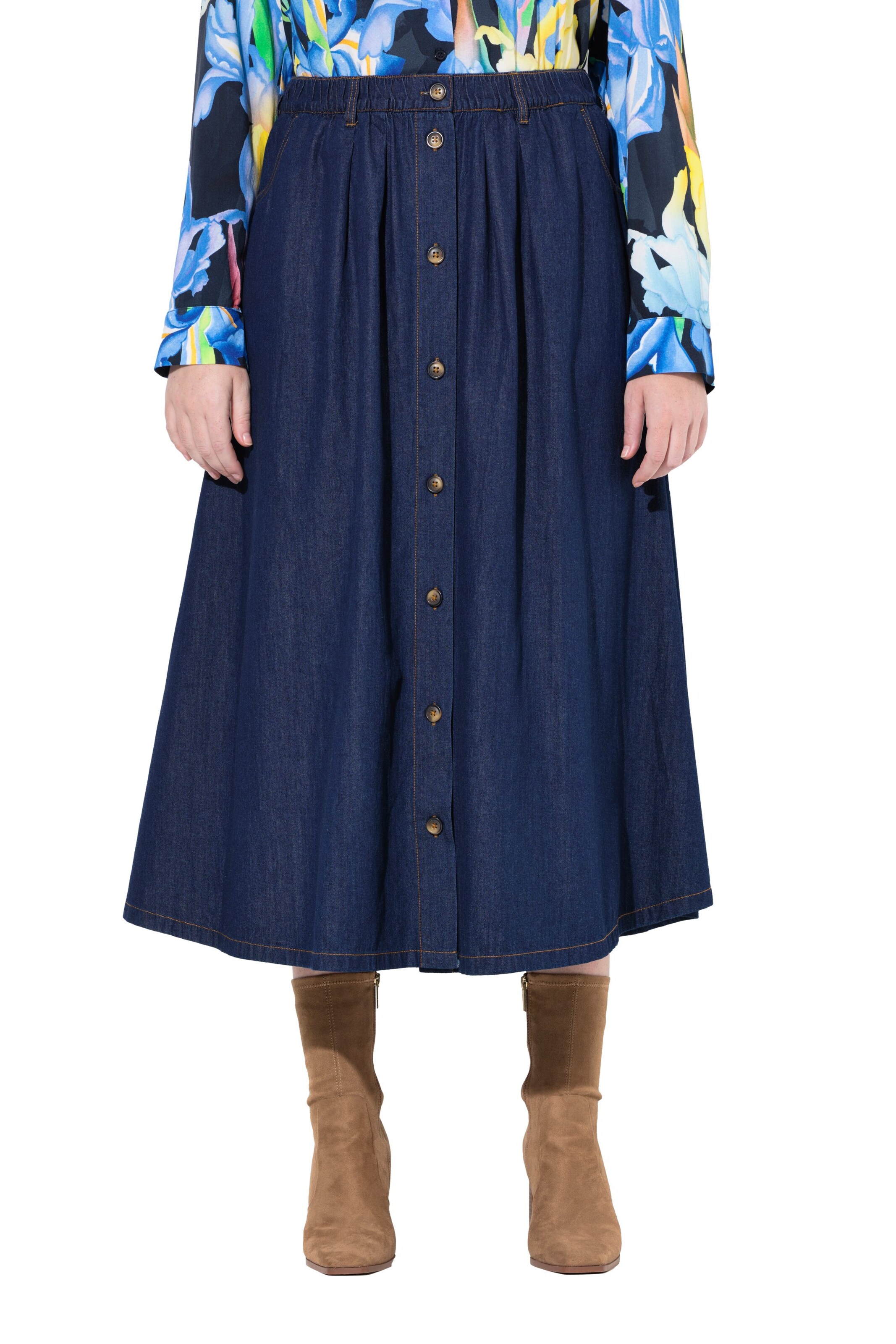 Ulla Popken Rok in Blauw: voorkant