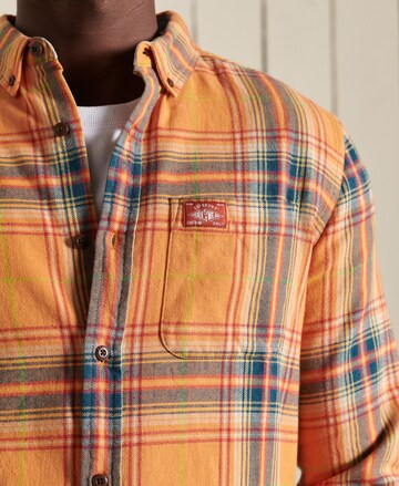 Superdry Regular fit Button Up Shirt 'Heritage' in Orange