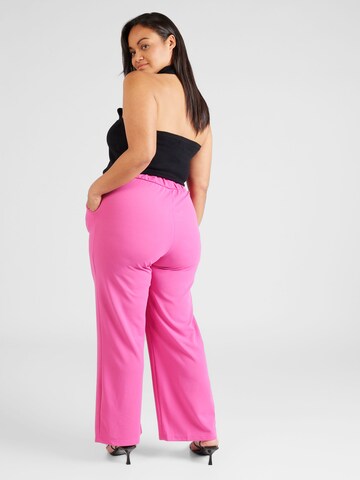 ONLY Carmakoma Wide leg Pleat-front trousers 'SANIA' in Pink