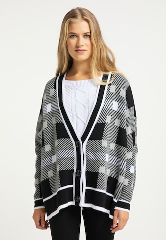 usha BLUE LABEL Oversized cardigan in Black: front