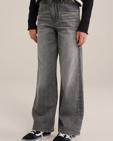 WE Fashion Loose fit Jeans in Grey: front