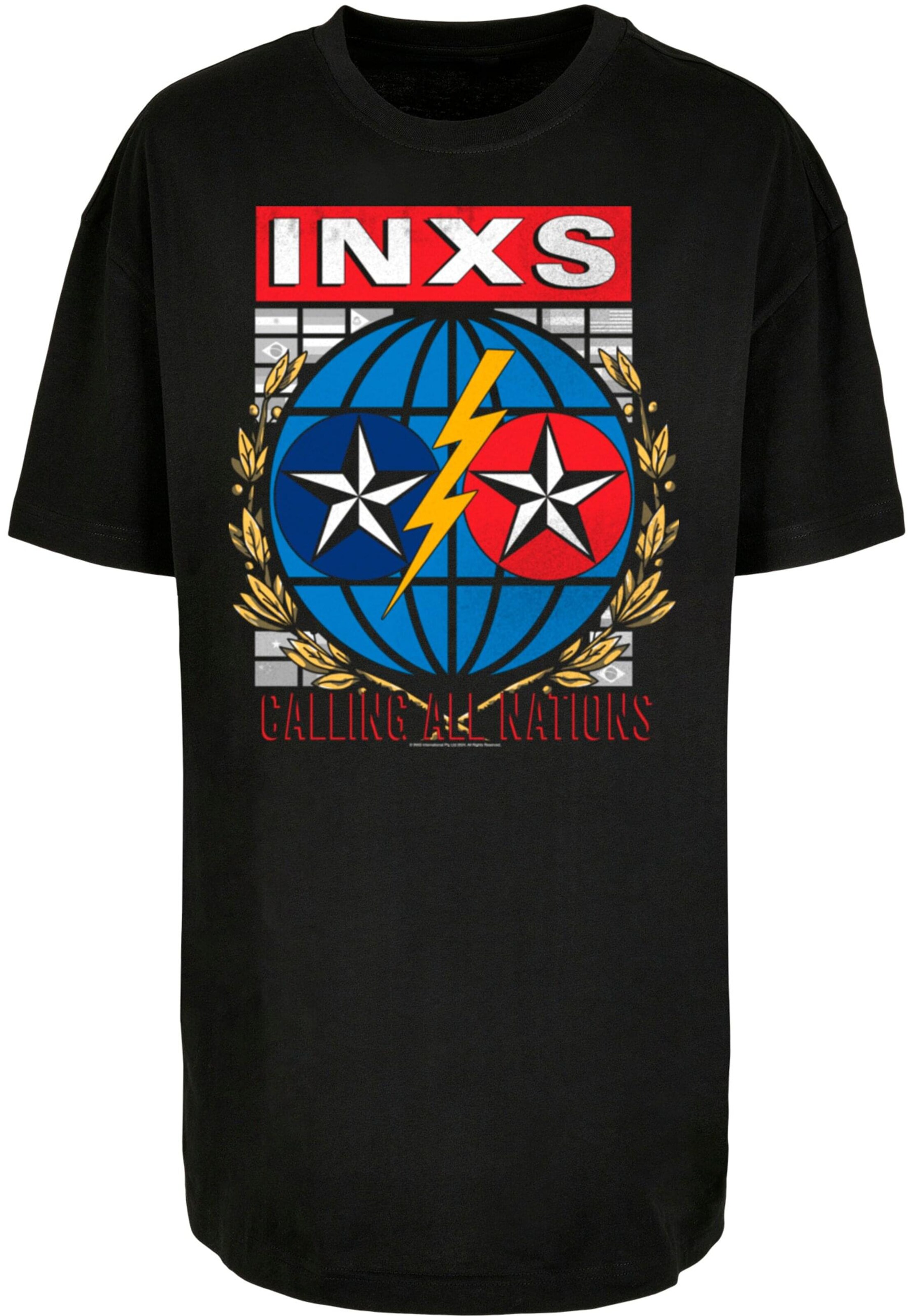 Merchcode T-Shirt 'INXS - Calling All Nations' in Schwarz: Vorderseite