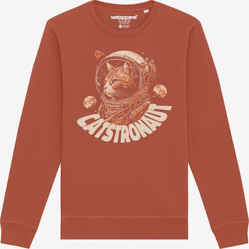 Watapparel Sweatshirt 'Catstronaut' in Braun: Vorderseite