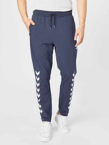 Hummel Tapered Sportbroek 'Ray 2.0' in Blauw: voorkant