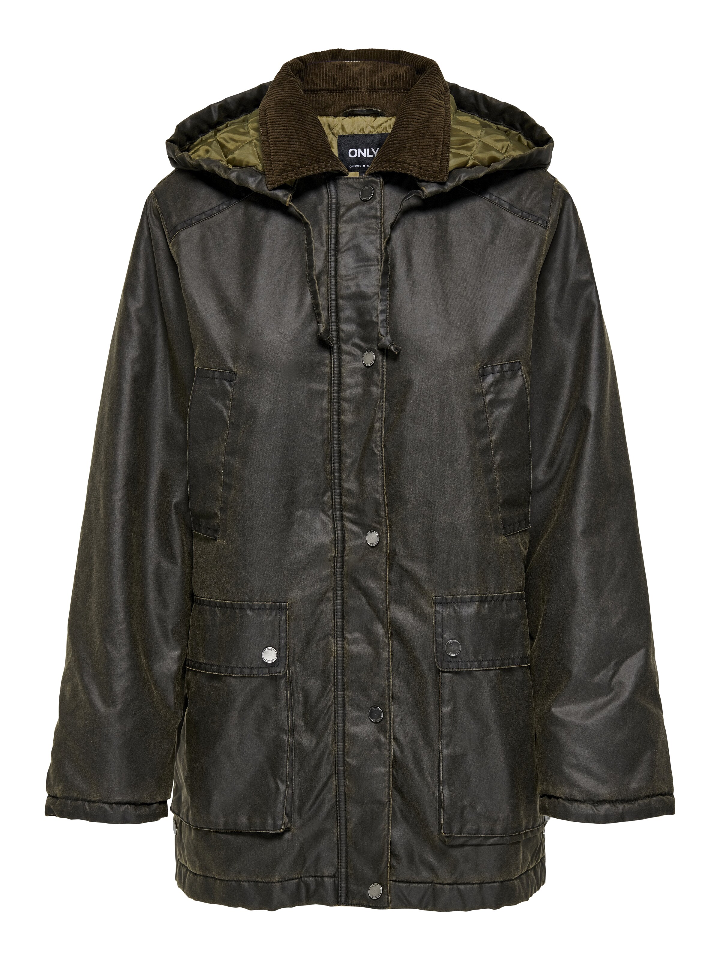 ONLY Between-seasons parka in Green: front