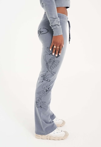 Flared Pantaloni 'Watchingfly' di Ed Hardy in grigio