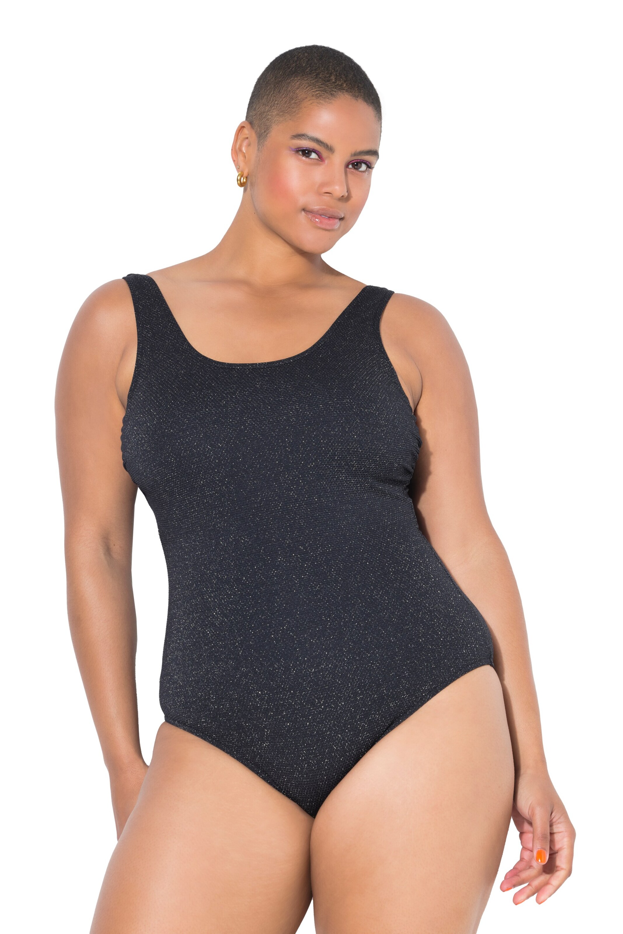 Studio Untold Bustier Badeanzug in Schwarz: Vorderseite