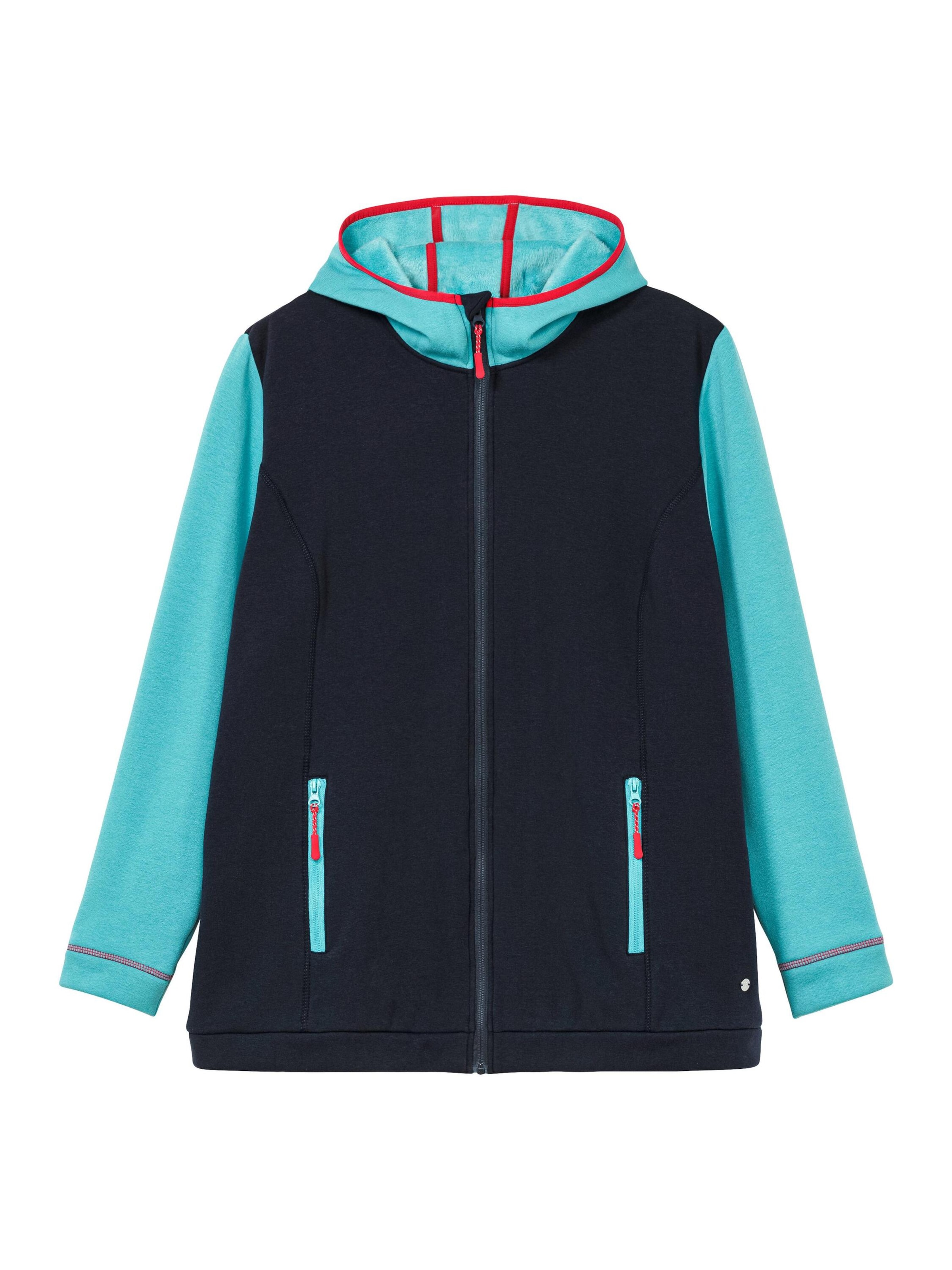 SHEEGO - Chaqueta polar funcional en azul: frente