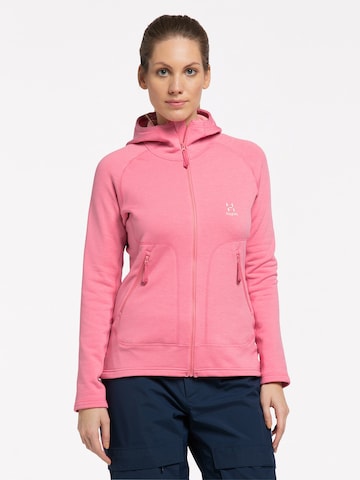 Haglöfs Athletic Fleece Jacket 'Heron' in Pink: front