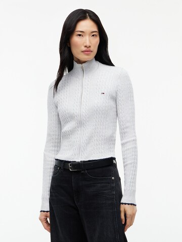 Tommy Jeans Strickjacke in Grau: Vorderseite