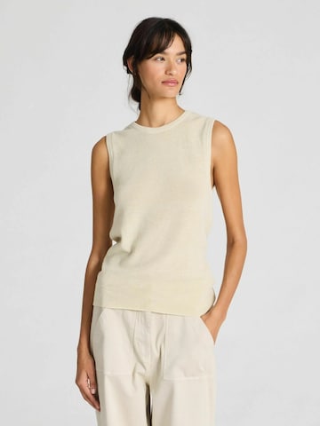 Gai+Lisva Gebreide top 'Sofie' in Beige: voorkant