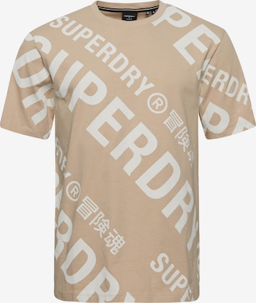 T-Shirt Superdry en beige : devant