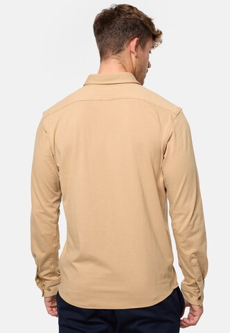 INDICODE JEANS Regular fit Button Up Shirt 'Theo' in Beige