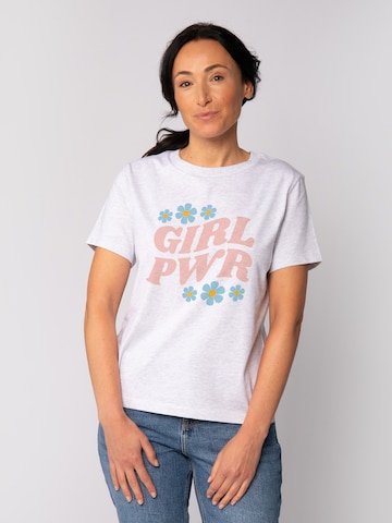 Watapparel Shirt 'Girl power' in Wit: voorkant