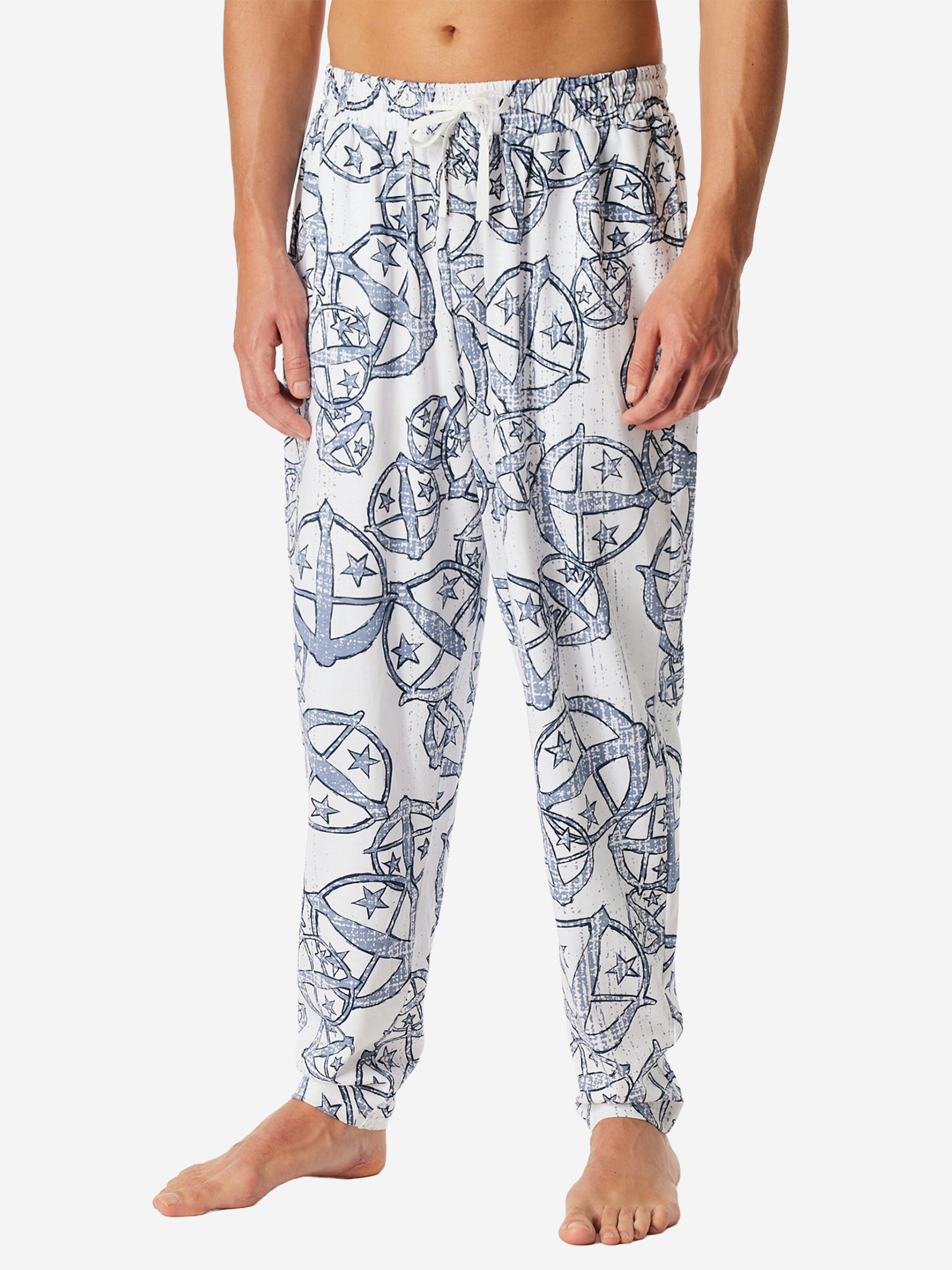 SCHIESSER Pyjamabroek ' SCHIESSER 150 YEARS ' in Blauw: voorkant