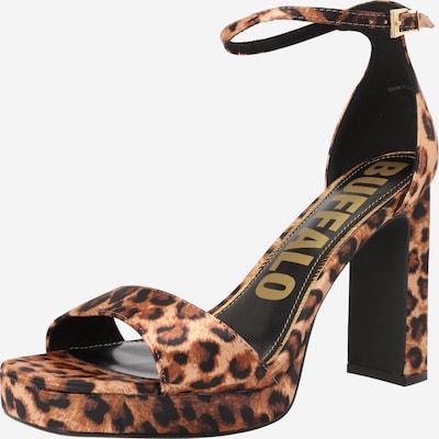 BUFFALO Remmisandaalit 'JUNE NEAT' värissä ruskea / brokadi / musta, Tuotenäkymä