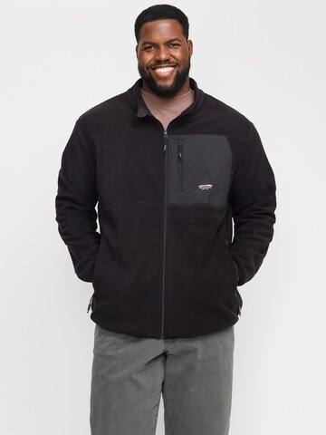 juoda Jack & Jones Plus Flisinis džemperis 'JJTheo': priekis