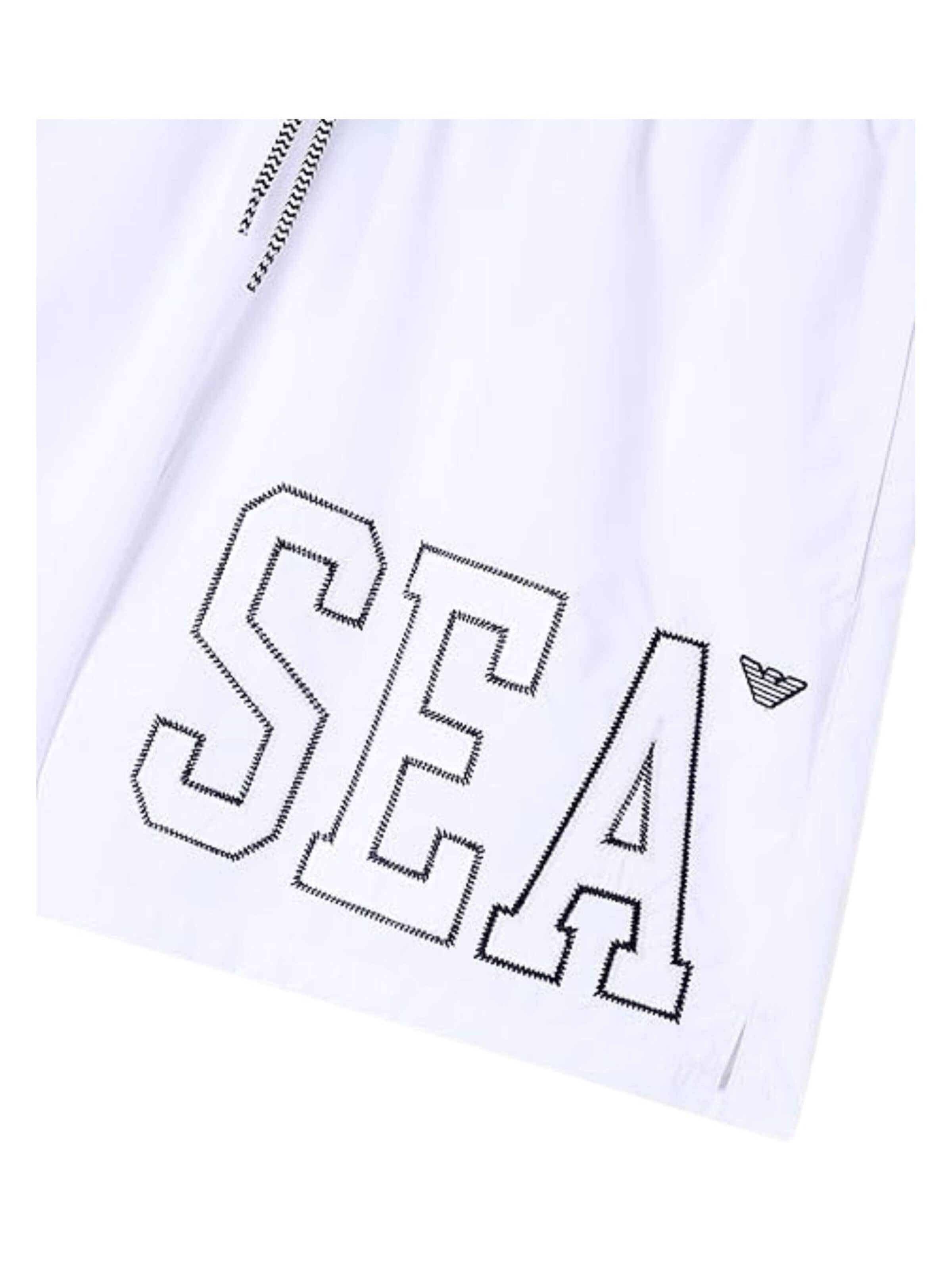 Shorts de bain 'Men's SEA Logo Swim Shorts' Emporio Armani en blanc
