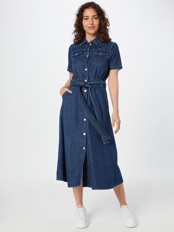 Kings Of Indigo Shirt Dress in Blue: front