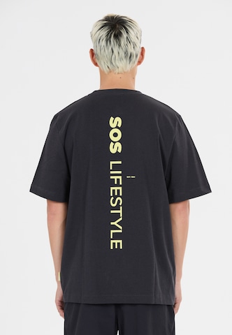 SOS Shirt 'Semeru' in Zwart: voorkant