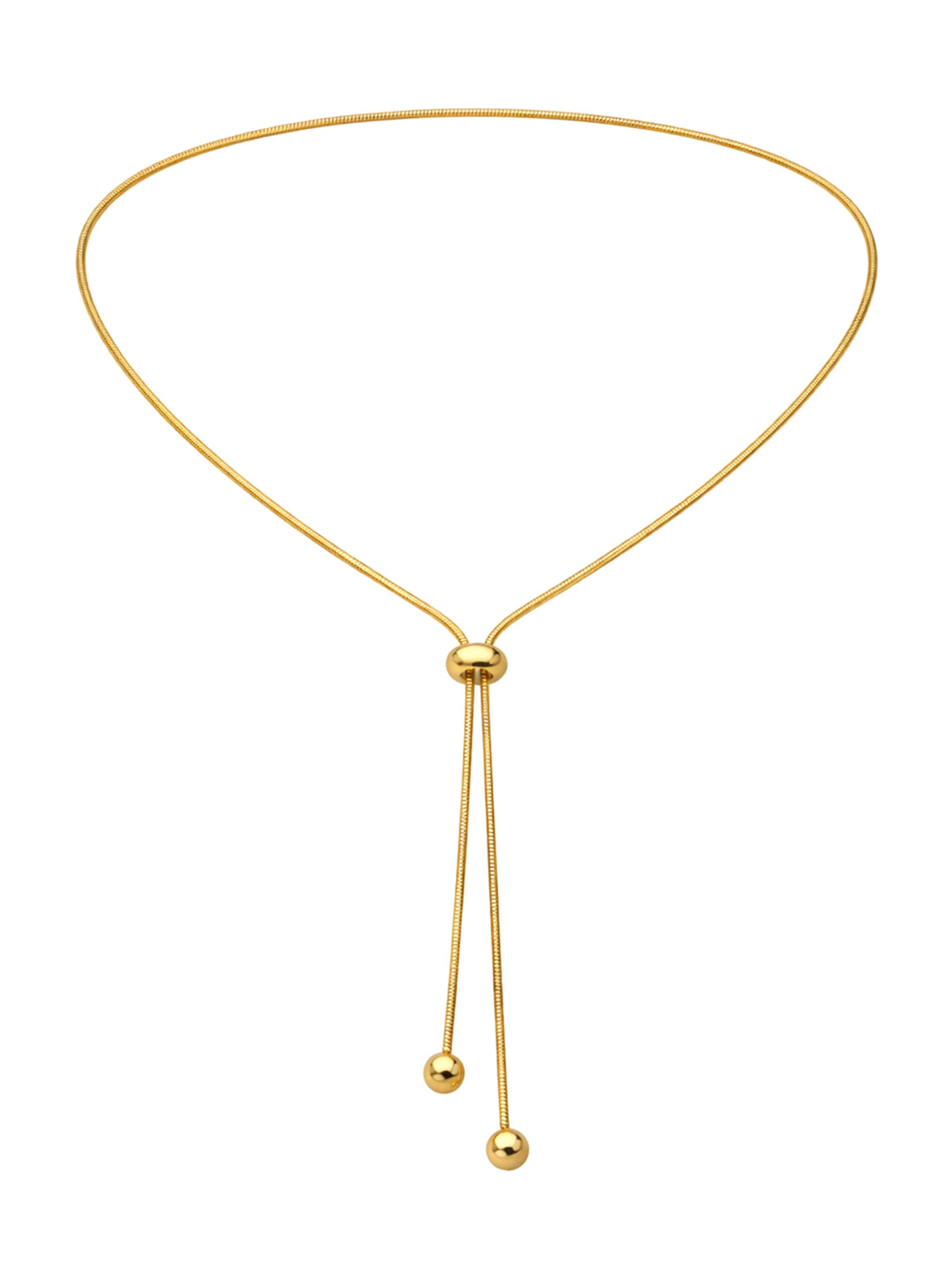 Staufergold Necklace 'Y-Halskette „Lariat Glide“ – Verstellbarer Slider' in Gold: front