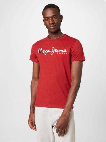 T-Shirt 'TRUMAN' Pepe Jeans en rouge : devant