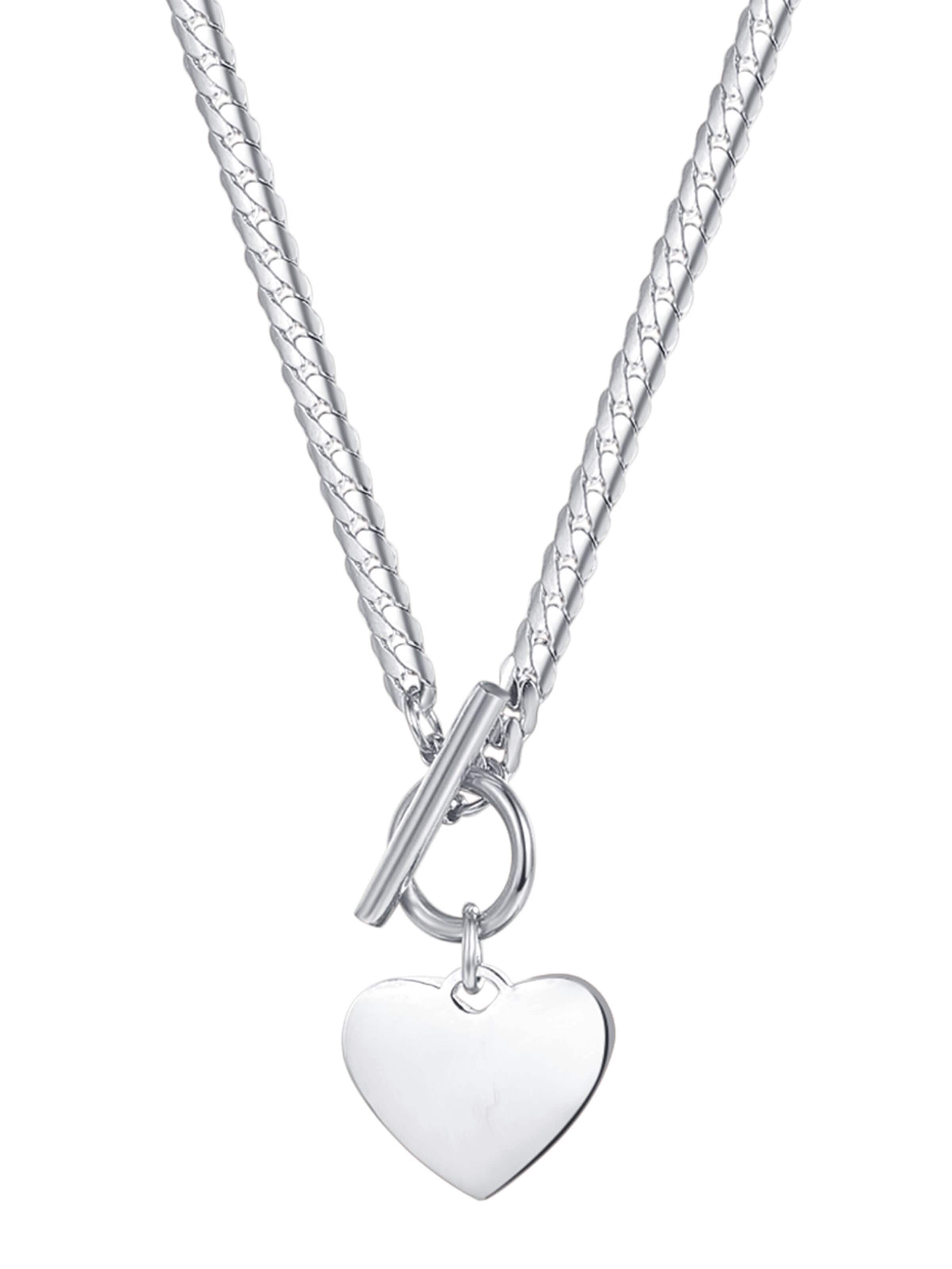 Hey Happiness Necklace 'Romance' in Silver: front