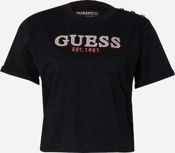 Tricou de la GUESS pe negru: față