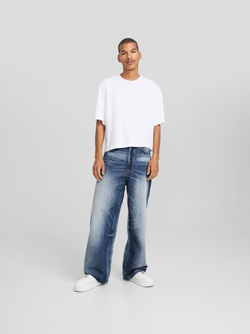 Wide Leg Jean Bershka en bleu