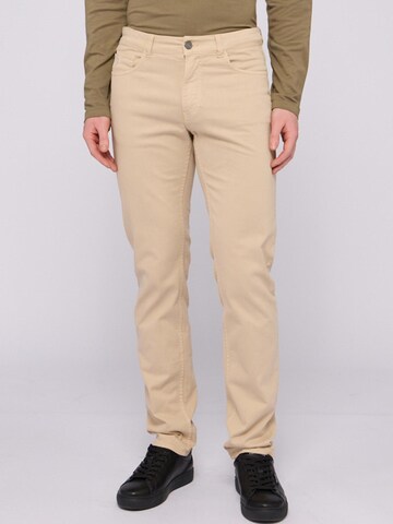 Trussardi - regular Pantalón en beige: frente