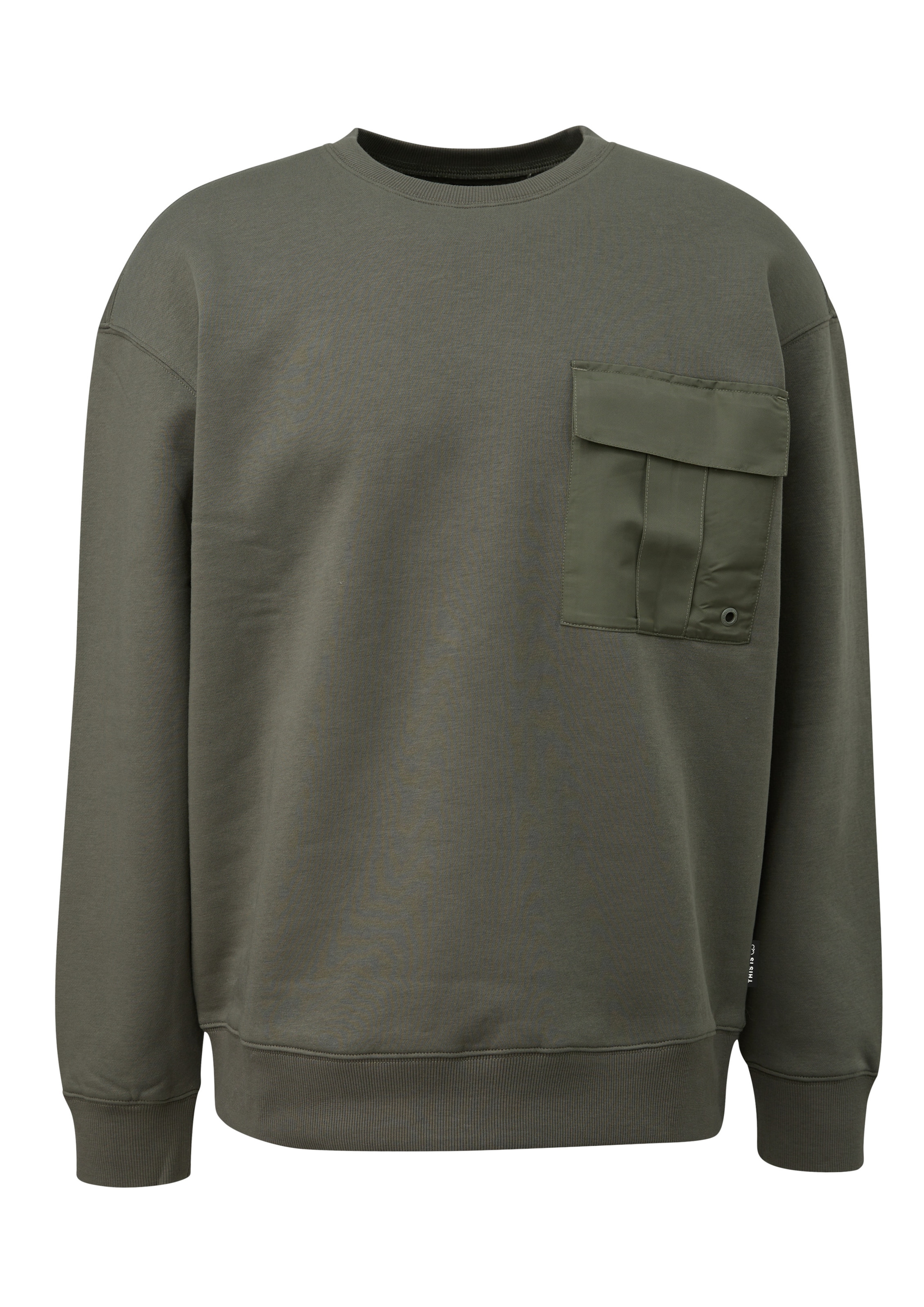 QS Sweatshirt in Groen: voorkant