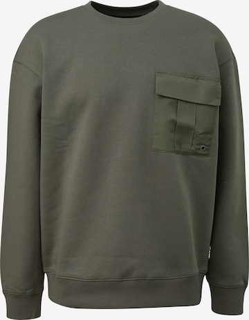 Sweat-shirt QS en vert : devant