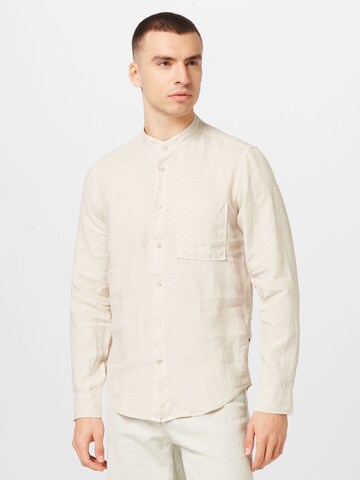 NN07 Regular fit Button Up Shirt 'Eddie' in Beige: front