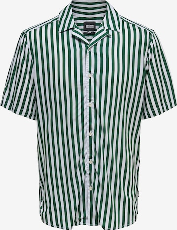 Only & Sons - Comfort Fit Camisa 'Wayne' em verde: frente