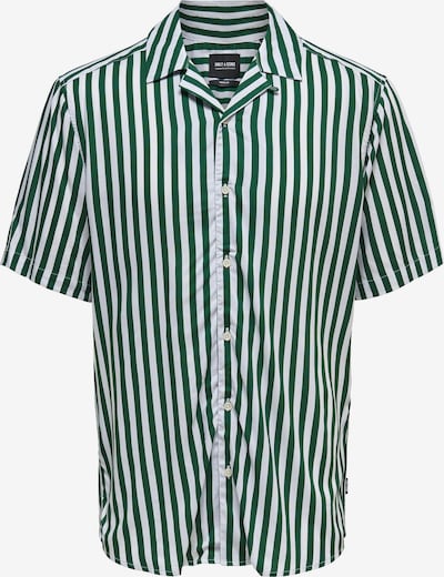 Only & Sons Skjorte 'Wayne' i mørkegrøn / hvid, Produktvisning