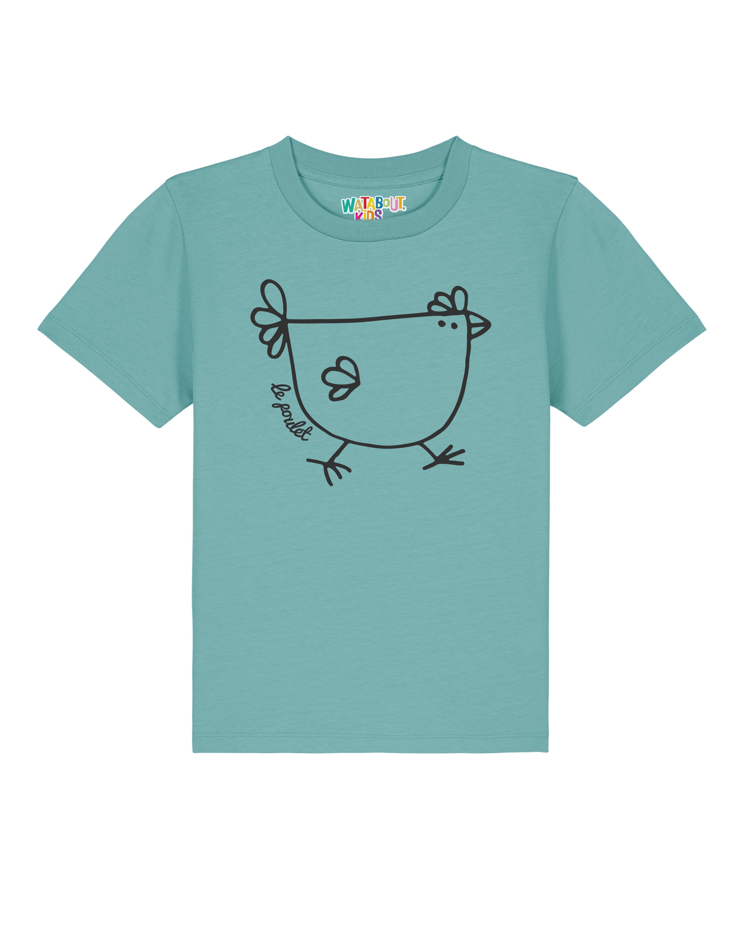Maglietta 'Le poulet - das Huhn' di watabout.kids in blu: frontale